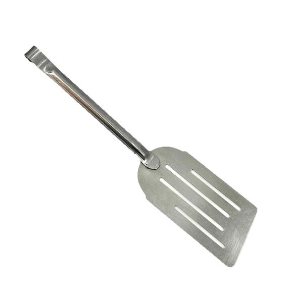 C.I. Stainless Vintage Slotted Angled Slanted Spatula Flipper 12.75” Solid Metal - Picture 1 of 9